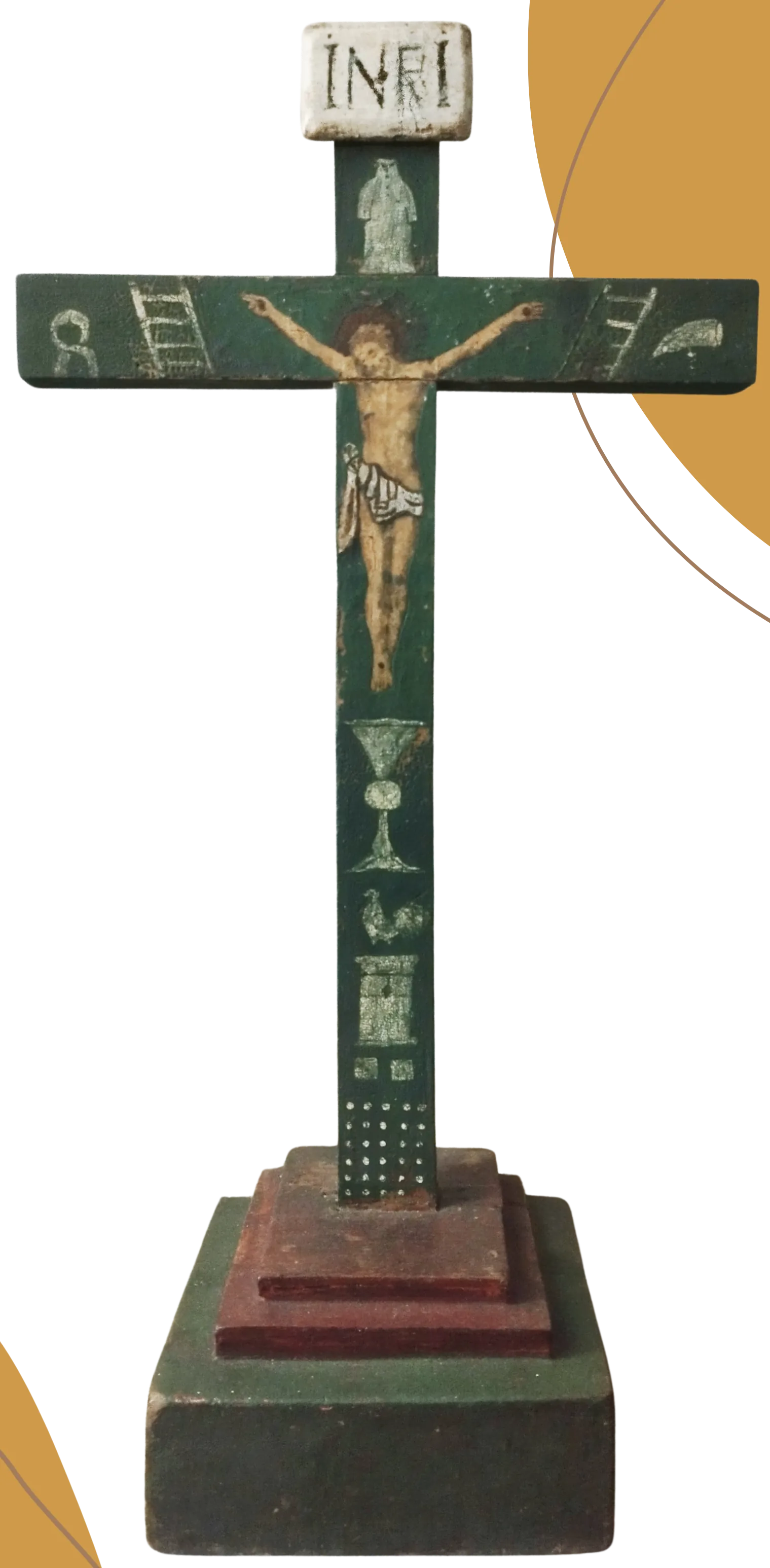 Cruz de madera pintada