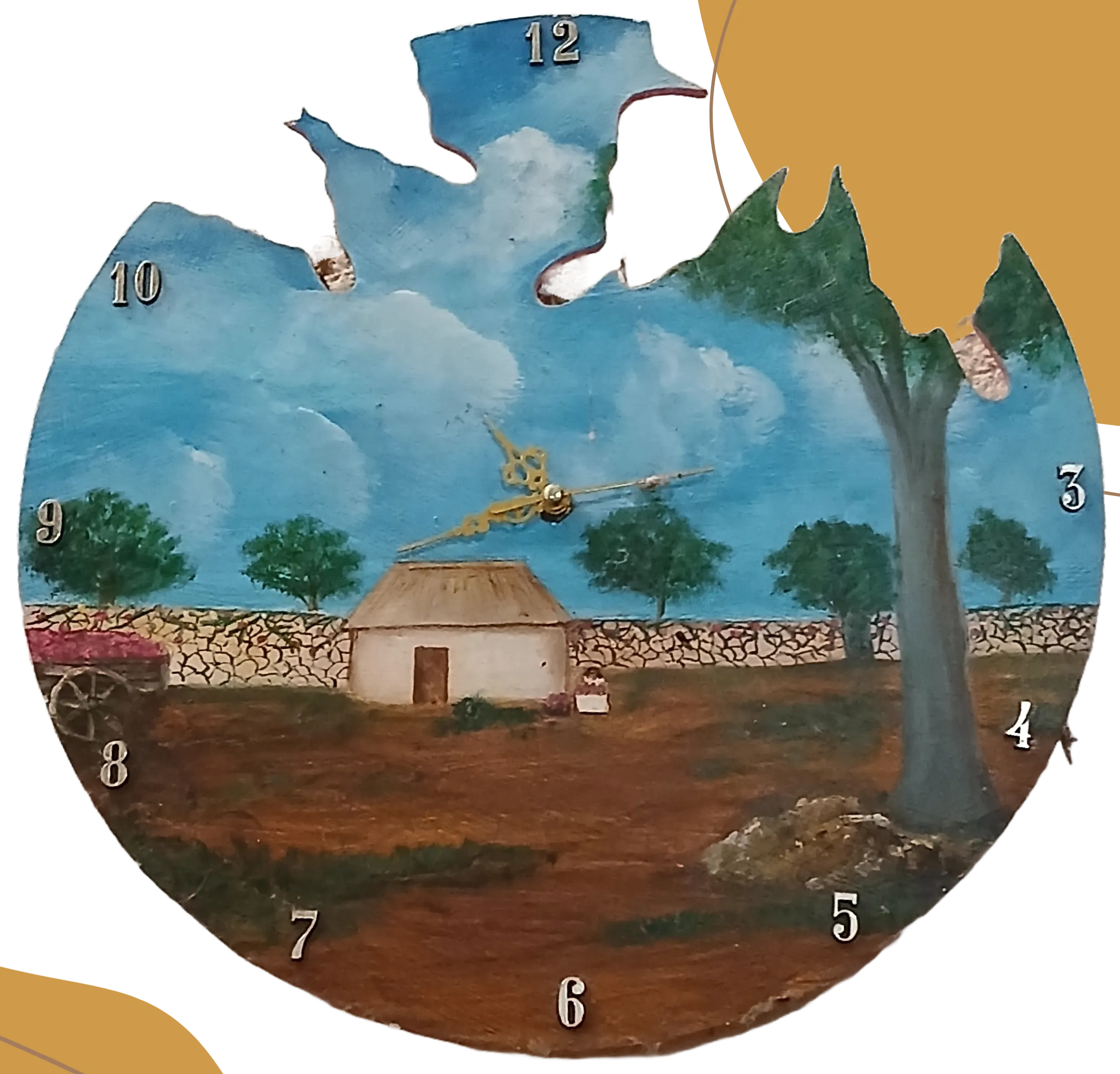 Reloj con paisaje yucateco