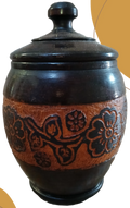 Tibor de madera con flores