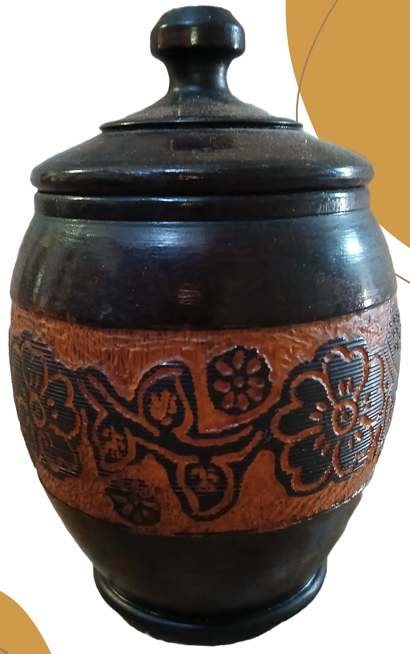 Tibor de madera con flores
