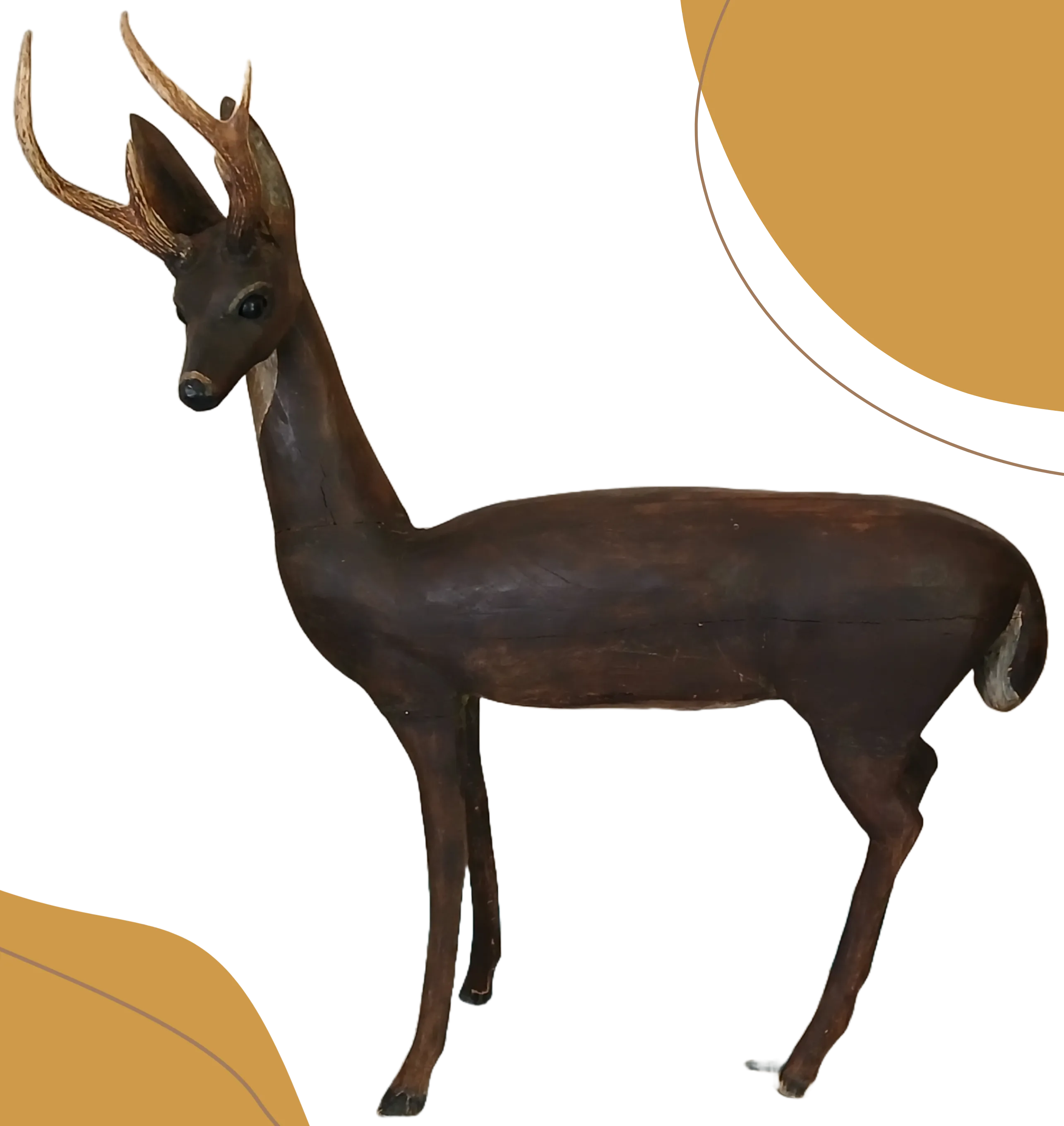 Venado cola blanca de madera de jabín