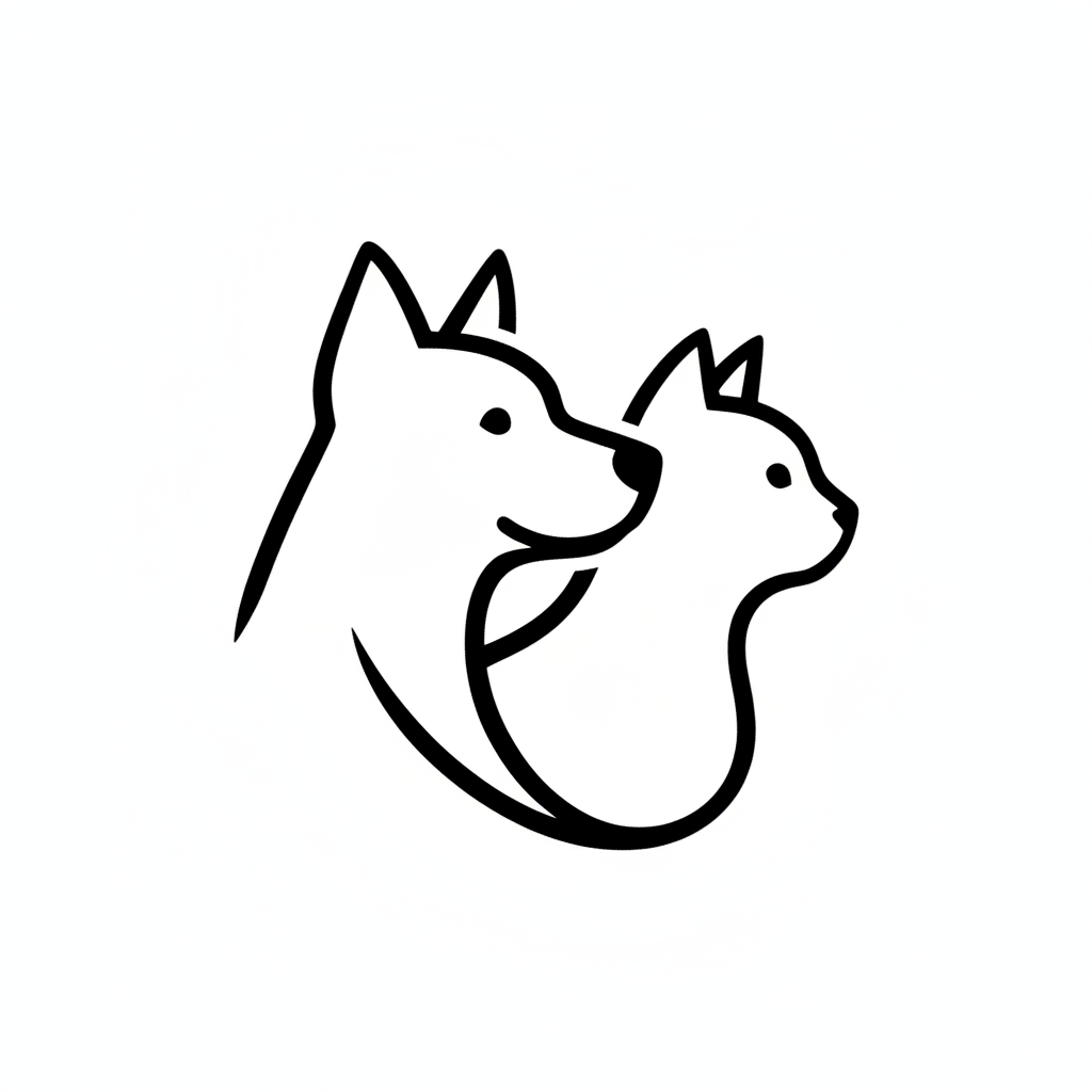 pet black and white color icon